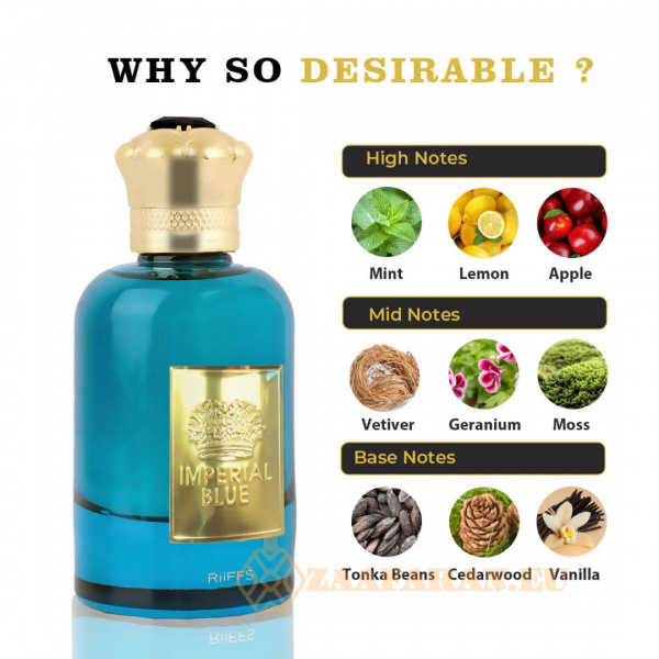 (plu00422) - Eau de Parfum Imperial Blue, Riiffs, Men - 100ml - Image 5