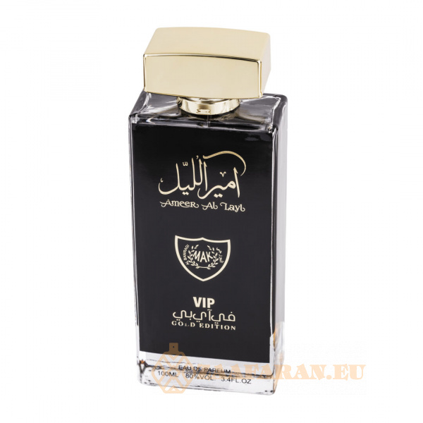 (plu01080) - Eau de Parfum Ameer Al Layl VIP Gold Edition, Wadi Al Khaleej, Unisex - 100ml - Image 2