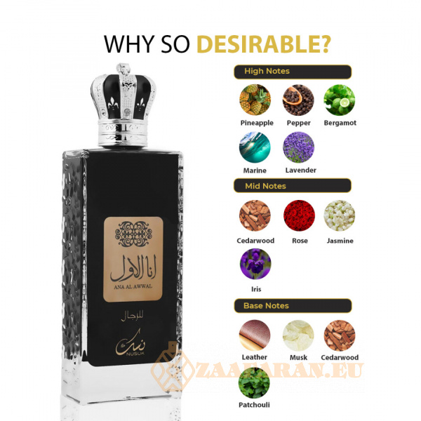 (plu00454) - Eau de Parfum Ana Al Awwal Man, Nusuk, Men- 100ml - Image 5