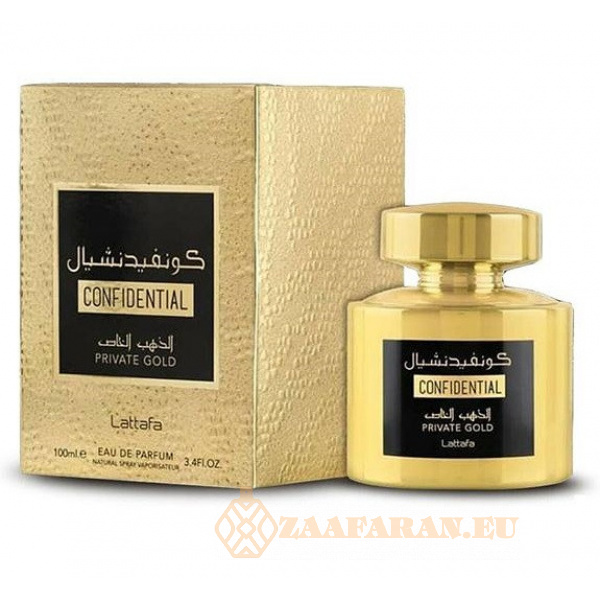 (plu00063) - Eau de Parfum Confidential Private Gold, Lattafa, Men - 100ml - Image 3