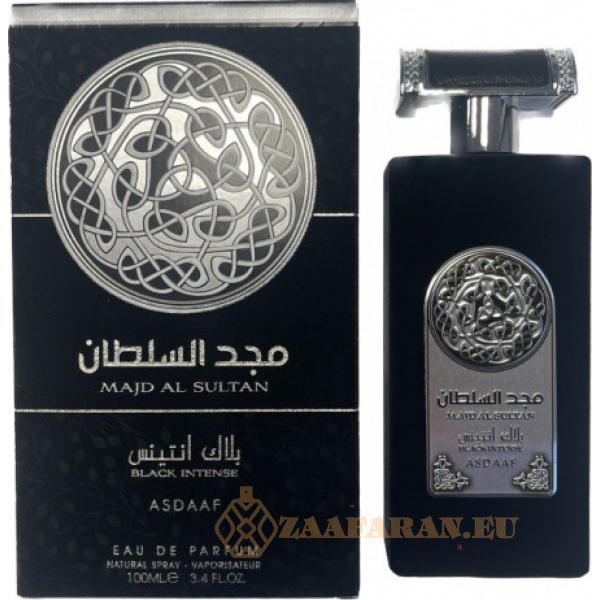 (plu00784) - Eau de Parfum Majd Al Sultan Black Intense, Asdaaf, Men - 100ml - Image 4