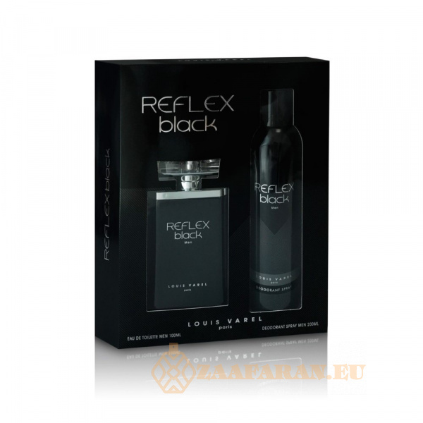 (plu05060) - Set Reflex Black Man, Louis Varel, Eau de Toilette, Men - 100ml + Deo - 200ml - Image 2