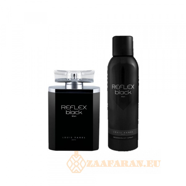 (plu05060) - Set Reflex Black Man, Louis Varel, Eau de Toilette, Men - 100ml + Deo - 200ml