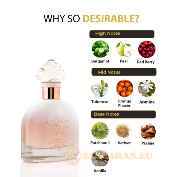 (plu00420) - Eau de Parfum Secret Musk, Nusuk, Unisex - 100ml - Image 5