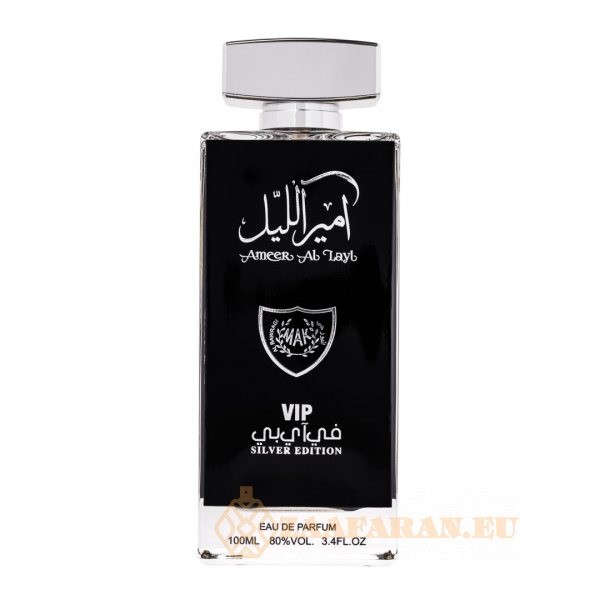 (plu01055) - Eau de Parfum Ameer Al Layl VIP Silver Edition, Wadi Al Khaleej, Men - 100ml