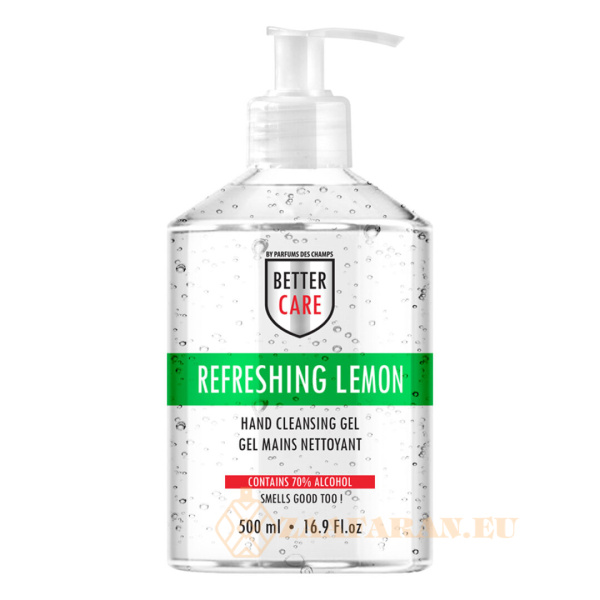 (plu05310) - Hand Sanitizer Gel, Lemon Scented, Alcohol-Based, Better Care - 500ml - Image 2