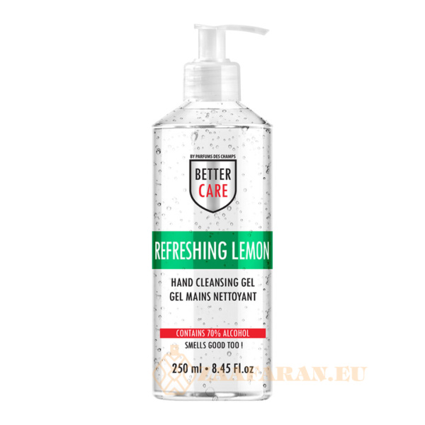 (plu05309) - Hand Sanitizer Gel, Lemon Scented, Alcohol-Based, Better Care - 250ml