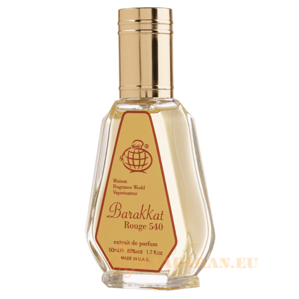 (plu00803) - Extrait de Parfum Barakkat Rouge 540, Fragrance World, Unisex - 50ml - Image 2