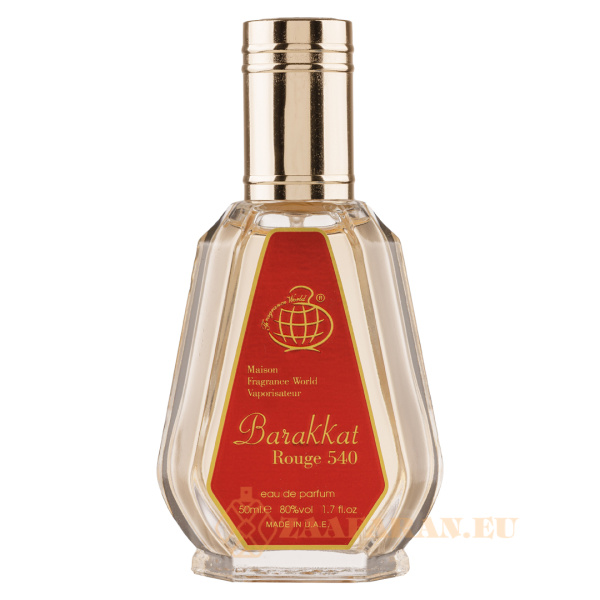 (plu00801) - Eau de Parfum Barakkat Rouge 540, Fragrance World, Unisex - 50ml