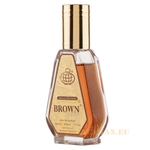 (plu00808) - Eau de Parfum Brown Orchid Gold Edition, Fragrance World, Unisex - 50ml - Image 2