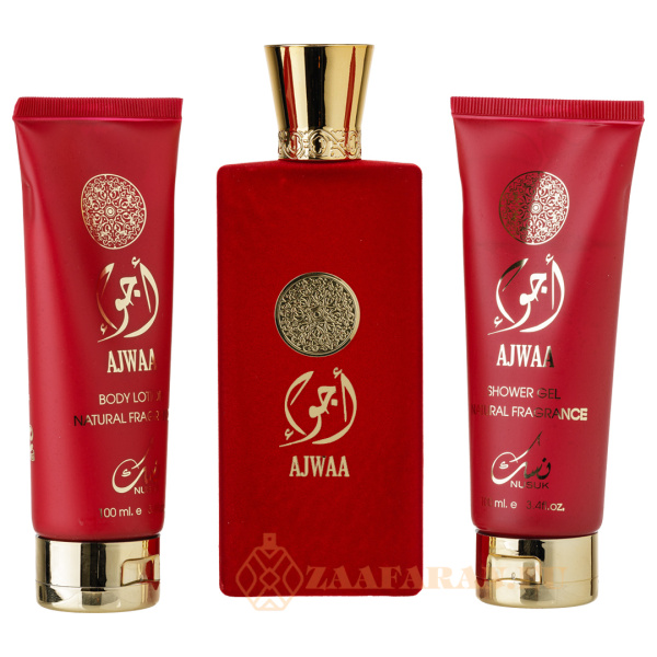 (plu00046) - Set Cadou Ajwaa Eau de Parfum 100ml + Gel De Dus 100ml + Lotiune de corp 100ml, Nusuk