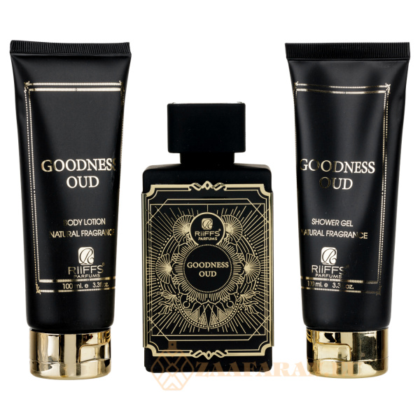 (plu00069) - Set Cadou Goodness Oud Eau de Parfum 100ml + Gel De Dus 100ml + Lotiune de corp 100ml, Riiffs