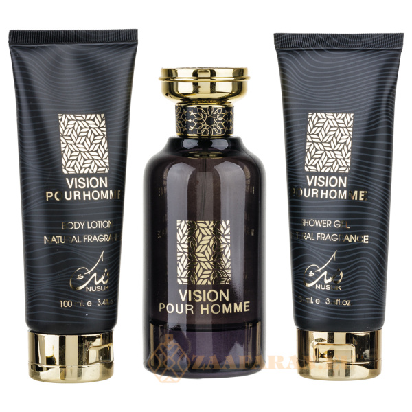(plu00001) - Set Cadou Vision Pour Homme Eau de Parfum 100ml + Gel De Dus 100ml + Lotiune de corp 100ml, Nusuk