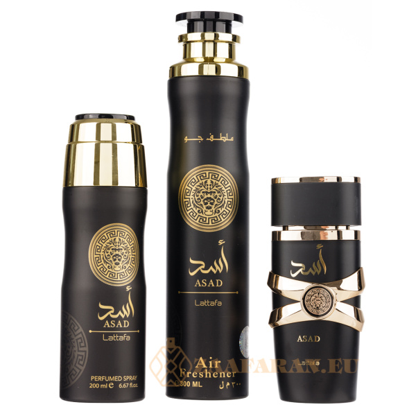 (plu01704) - Set Cadou Asad Apa de Parfum 100ml + Deo Spray 200ml + Odorizant camera 300ml, Lattafa